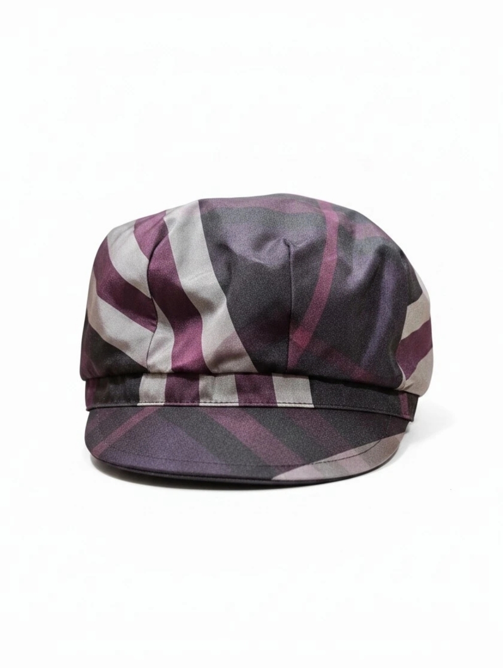 Burberry Newsboy Cap in Nova Check Plum and Gray - Picture 2 of 8